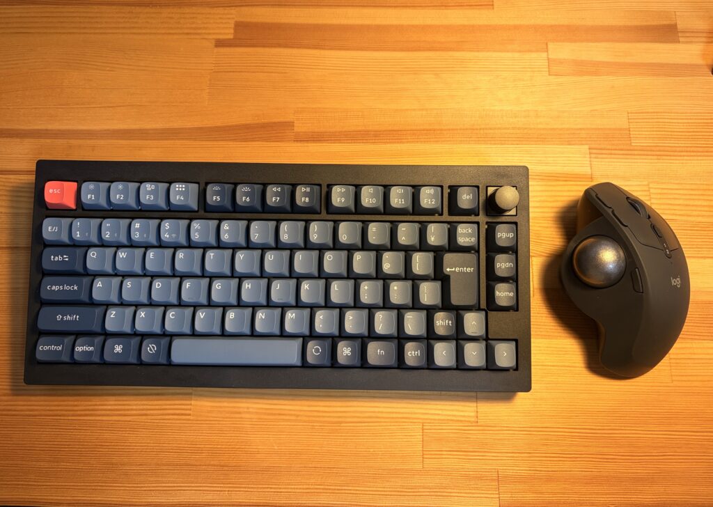 MX ERGO Sのデスク配置とサイズ感（キーボード横）