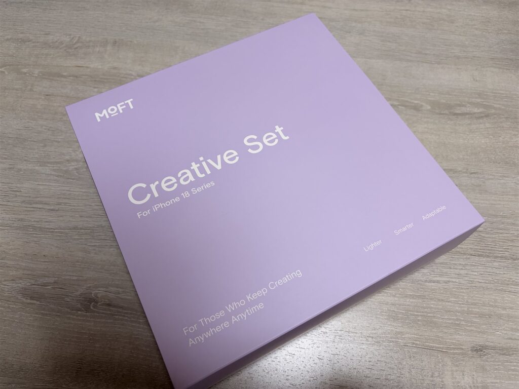 MOFT Creative Set For iPhone 18 Seriesの薄紫の外箱